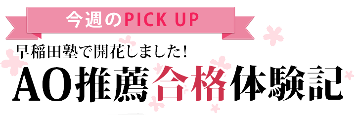AO推薦合格体験記