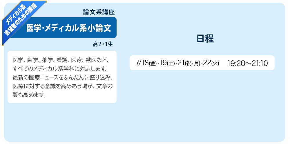 医学・メディカル系小論文