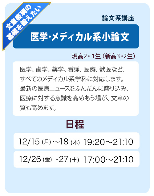 医学メディカル系小論文